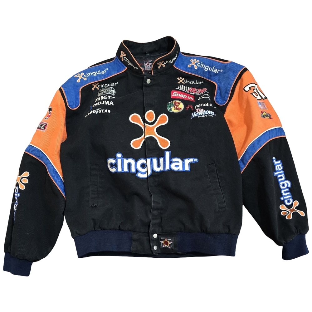 Vintage JH Design Cingular Wireless Nascar Racing Pit Jacket Robby Gordon 31 2XL